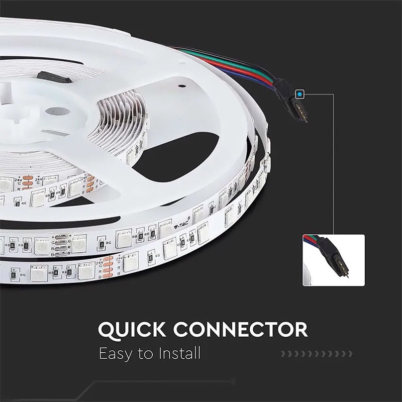 Bandă LED SMD5050 24V 60LED/m 6400K IP20 5m V-Tac SKU-212430