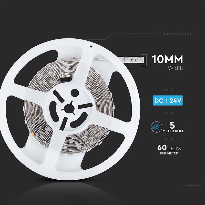 Bandă LED SMD5050 24V 60LED/m 6400K IP20 5m V-Tac SKU-212430