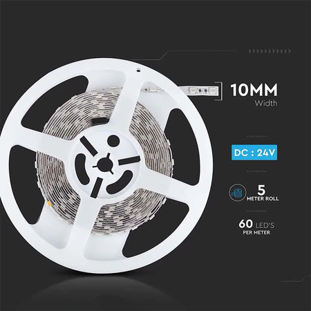 Bandă LED SMD5050 24V 60LED/m 6400K IP20 5m V-Tac SKU-212430