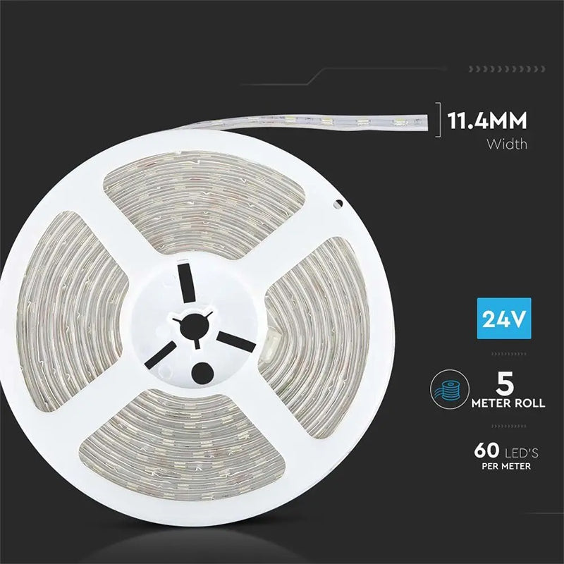 Banda Led Smd5050 24v 60led/m 6400k Ip65 5m