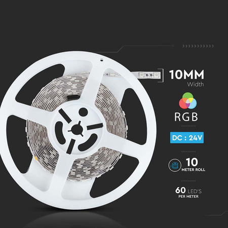 Bandă LED RGB 24V SMD5050, 60 LED/m, IP20, 10 m V-Tac SKU-212592