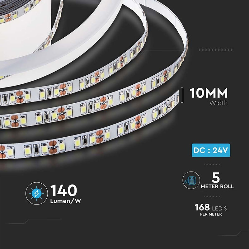 Bandă LED SMD2835 24V 168 LED/m IP20 5m V-Tac