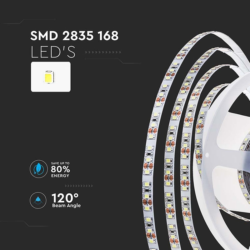 Bandă LED SMD2835 24V 168 LED/m IP20 5m V-Tac