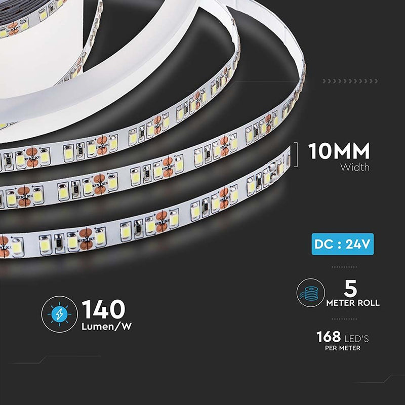 Bandă LED SMD2835 24V 168 LED/m IP20 5m V-Tac