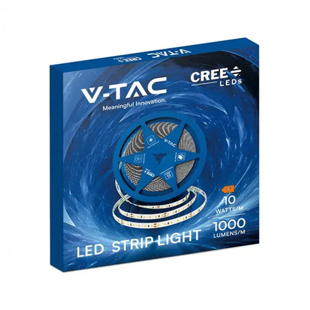 Bandă LED 10 W/m 24 V pe rolă de 10 m alb neutru 4000K V-Tac SKU-2126236