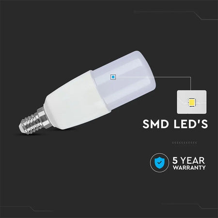 Bec LED T37 cu soclu E14 de 7,5 W la 6500 K alb rece V-Tac SKU-21269