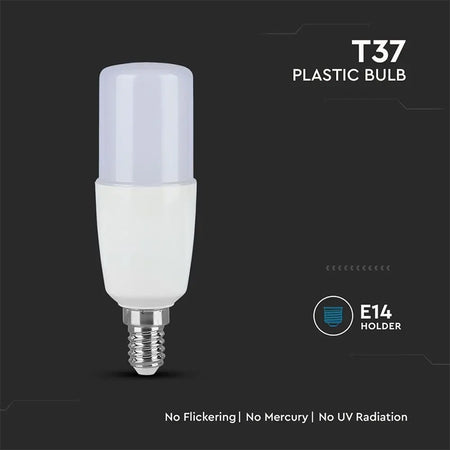 Bec LED T37 cu soclu E14 de 7,5 W la 6500 K alb rece V-Tac SKU-21269