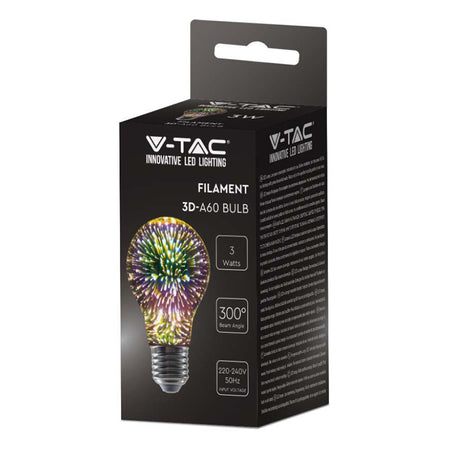 Bec LED ST64 E27 3W cu filament 3000K alb cald model 3D V-Tac SKU-212704