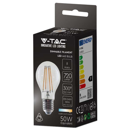 Bec E27 A60 Cu Filament Dimabil Led 8w 3000k Alb Cald