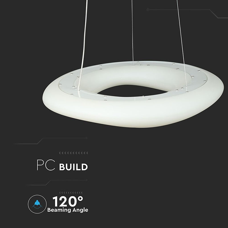 Pendul tavan LED rotund 38 W 3in1 dimabil, reglabil, V-Tac SKU-213959