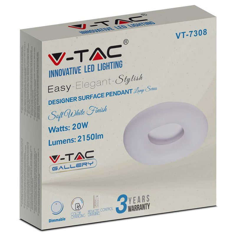 Aplica LED rotundă 22W dimabilă 3in1 V-Tac SKU-213966