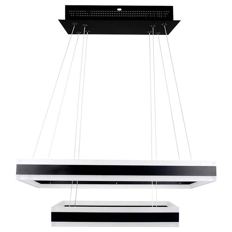 Candelabru LED dimabil 113W 3000K negru, pătrat, IP20, V-Tac SKU-213987