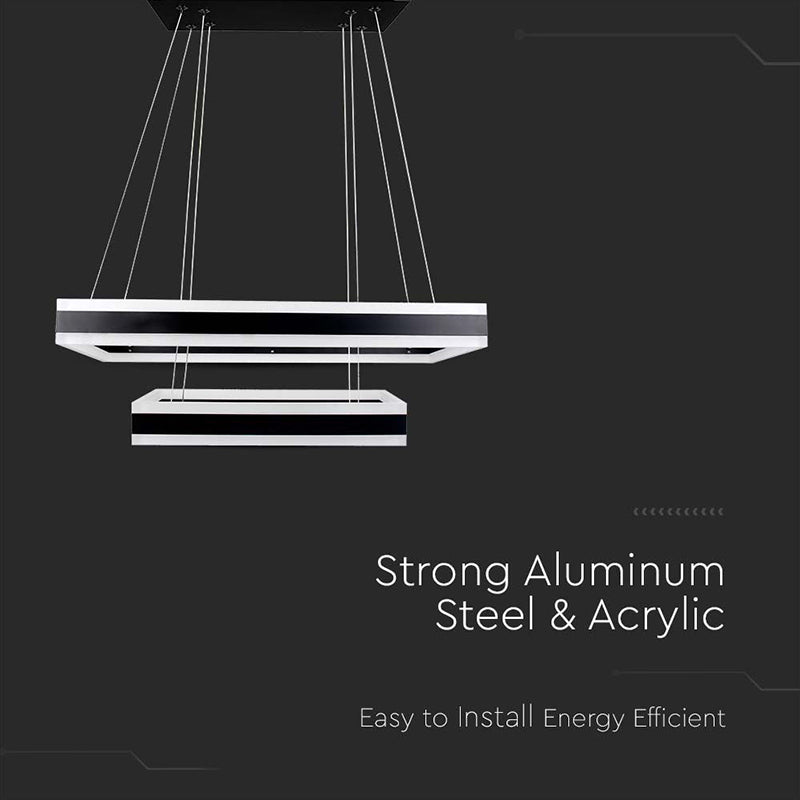 Candelabru LED dimabil 113W 3000K negru, pătrat, IP20, V-Tac SKU-213987