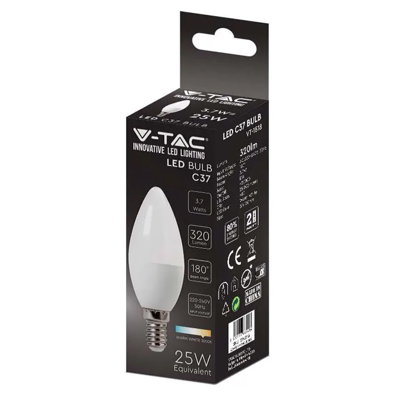 Bec Led E14 3.7w 6500k Alb Rece