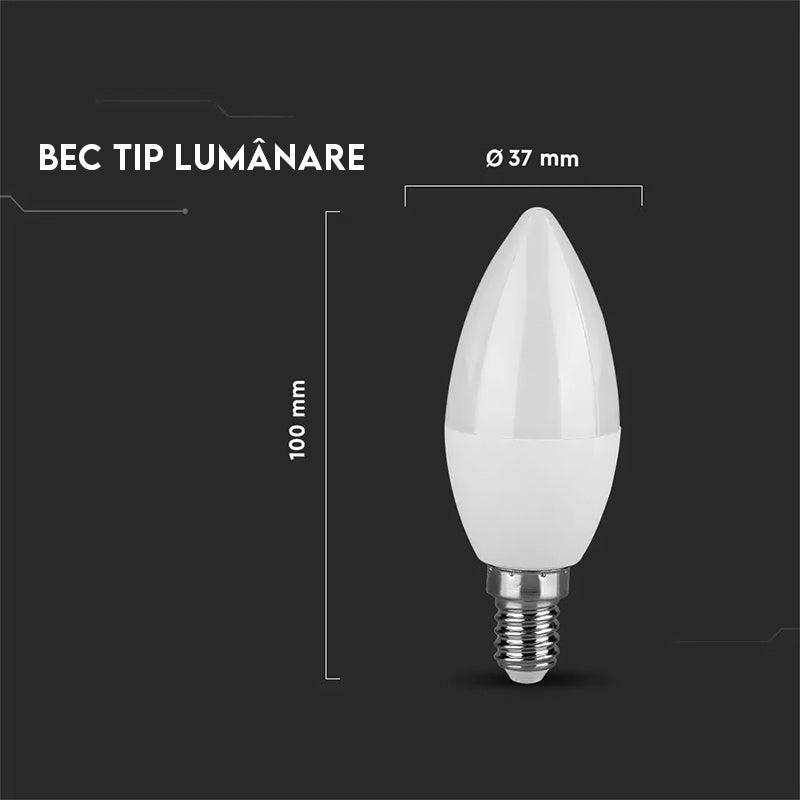 Bec Led E14 3.7w 6500k Alb Rece