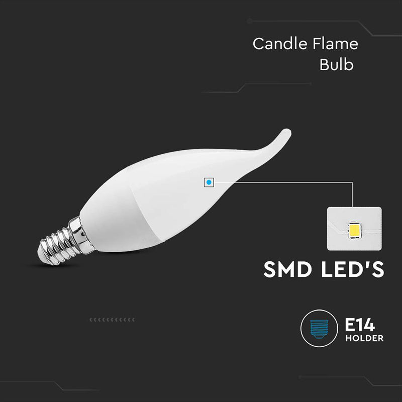 Bec LED cu soclu E14, 3.7W, formă lumânare, V-Tac
