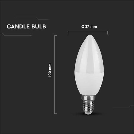 Bec LED cu soclu E14, 3.7W, formă lumânare, V-Tac