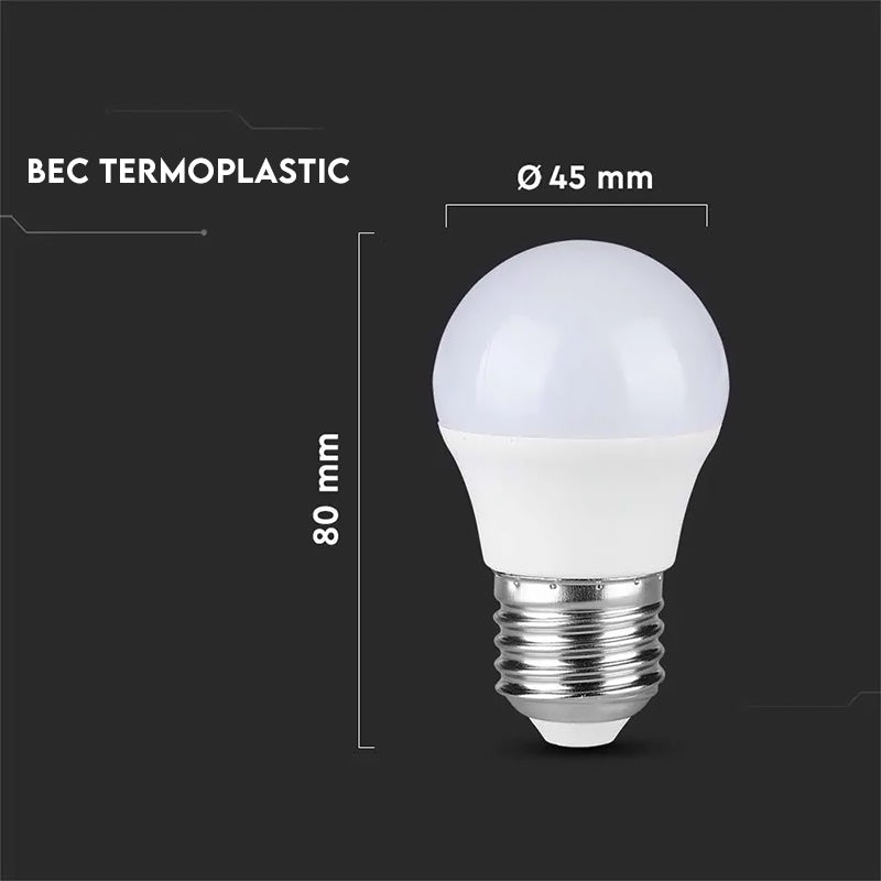 Bec Led G45 E27 3.7w 6500k Alb Rece