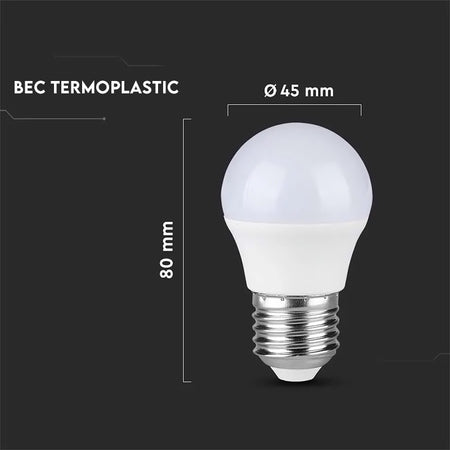 Bec Led G45 E27 3.7w 6500k Alb Rece