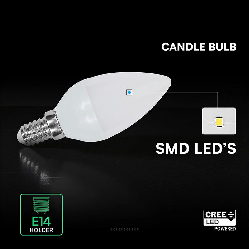 Bec LED E14 3.7 W 3000K alb cald cip Cree V-Tac SKU-2142166