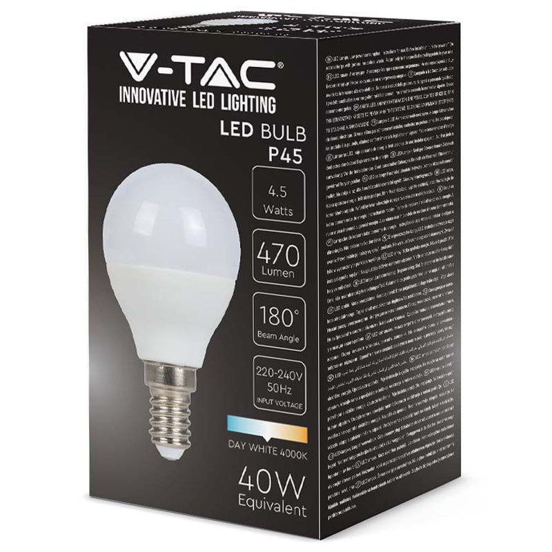 Bec Led E14 P45 4.5w 6500k Alb Rece