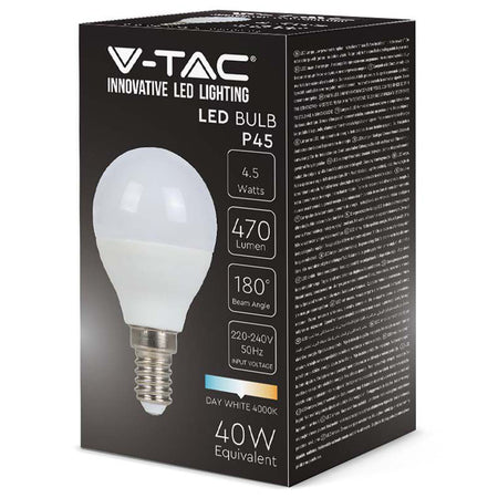Bec Led E14 P45 4.5w 6500k Alb Rece