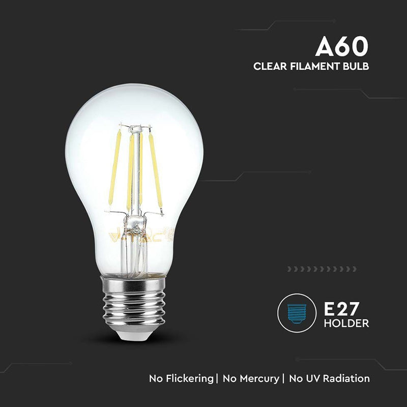 Bec E27 A60 Cu Filament Led 6w 4000k Alb Neutru