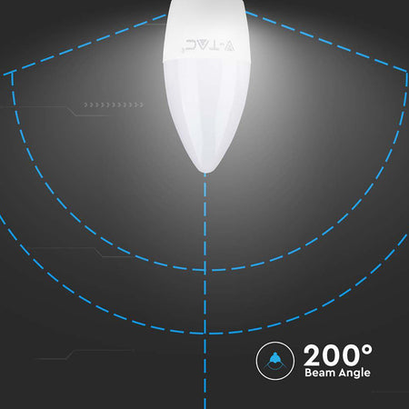 Bec LED E27 4,5W formă lumânare cu eficiență ridicată V-Tac