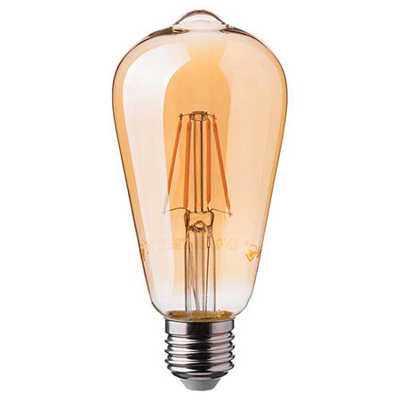 Bec LED ST64 E27 6 W cu filament, 2200K, model Edison V-Tac SKU-214362