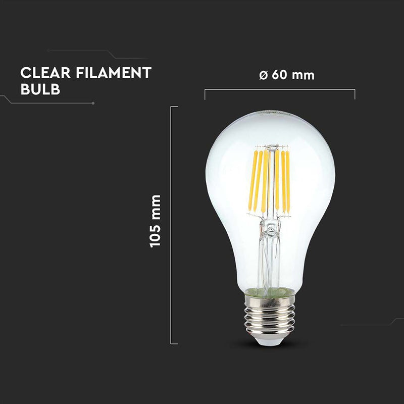 Bec LED cu filament A60 E27 de 10 W alb neutru 4000 K V-Tac SKU-214411