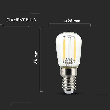 Bec LED E14 ST26 cu filament 2W, diverse culori lumină, V-Tac