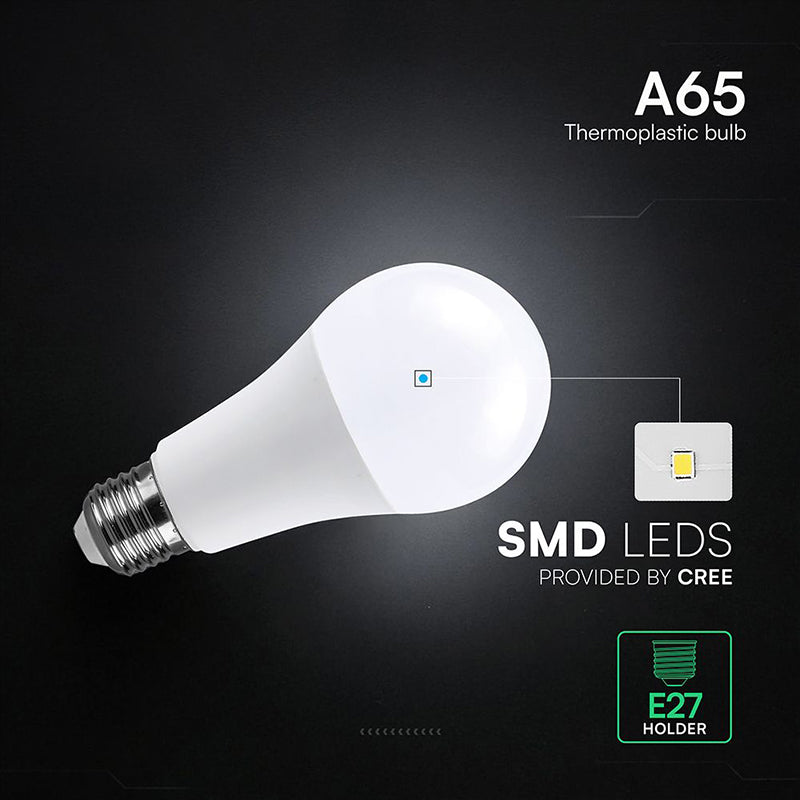 Bec LED A65 cu soclu E27, 15W, Cip CREE, eficiență ridicată V-Tac