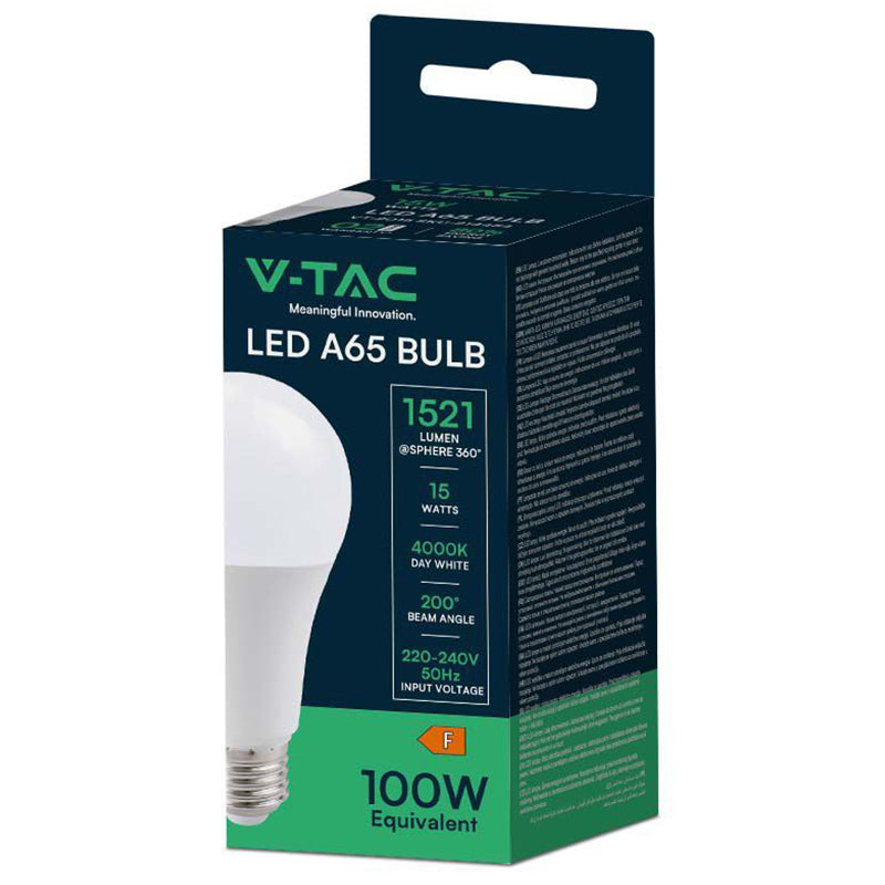 Bec LED A65 E27 15W, 1521 lm, V-Tac
