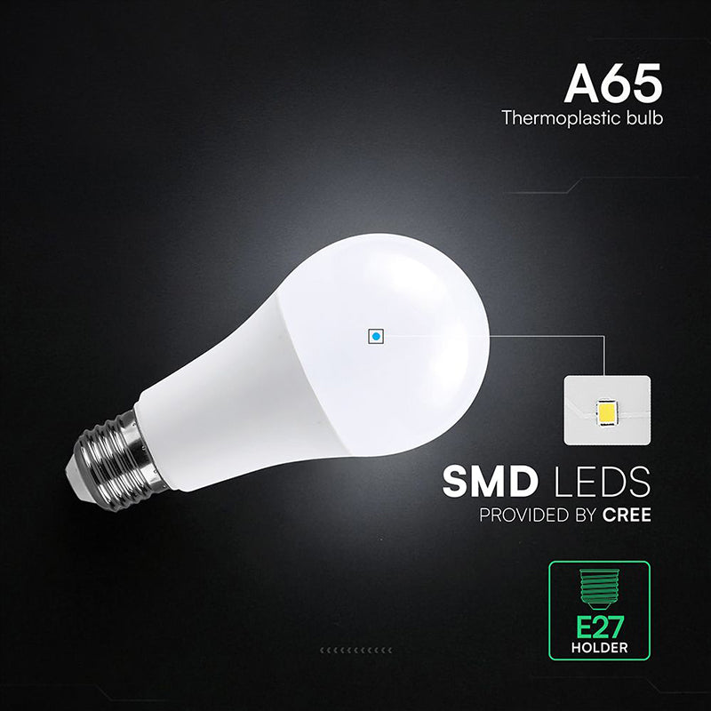 Bec LED A65 cu soclu E27, 15W, Cip CREE, eficiență ridicată V-Tac