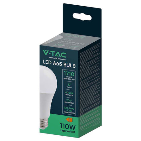 Bec LED A65 E27 17W cu lumină albă - V-Tac