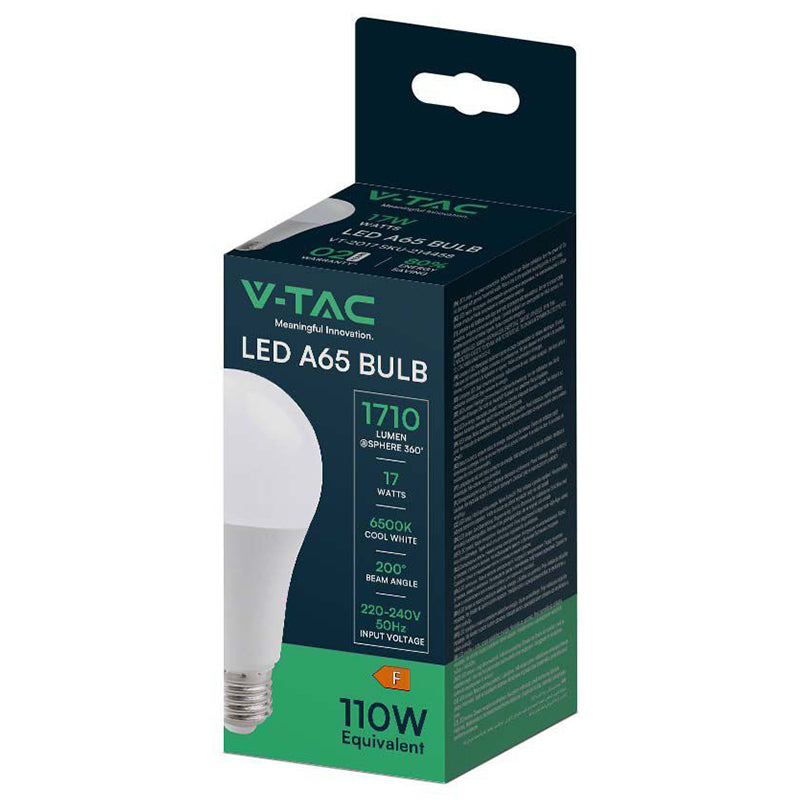Bec LED A65 E27 17W cu lumină albă - V-Tac