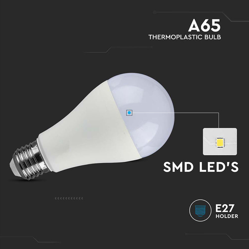 Bec LED A65 E27 17W cu lumină albă - V-Tac