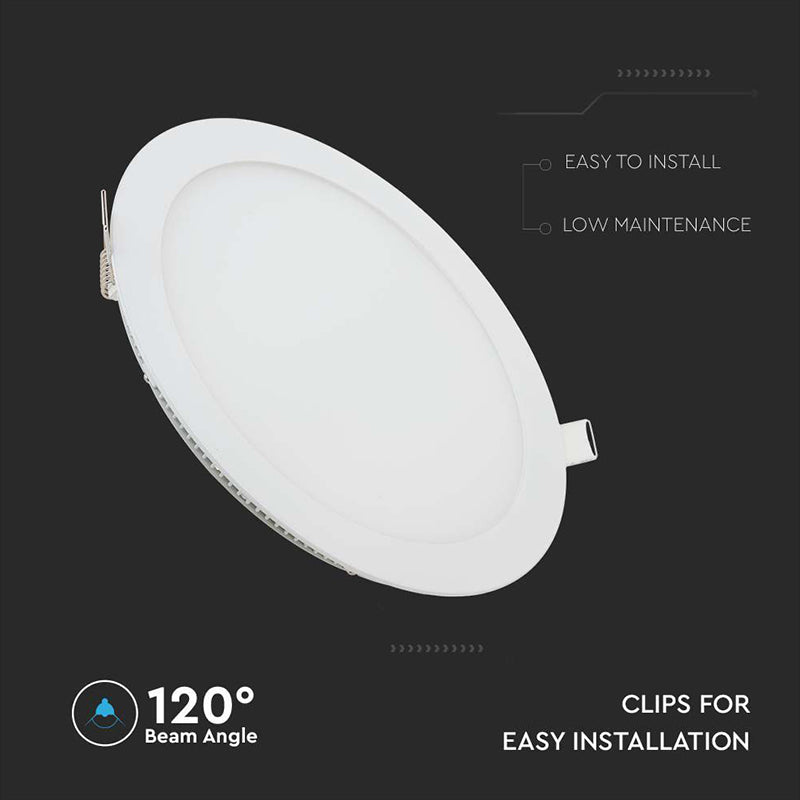 Panou LED rotund incorporabil 12 W 4000K alb neutru V-Tac SKU-214858