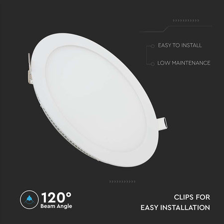 Panou LED rotund incorporabil 12 W 4000K alb neutru V-Tac SKU-214858