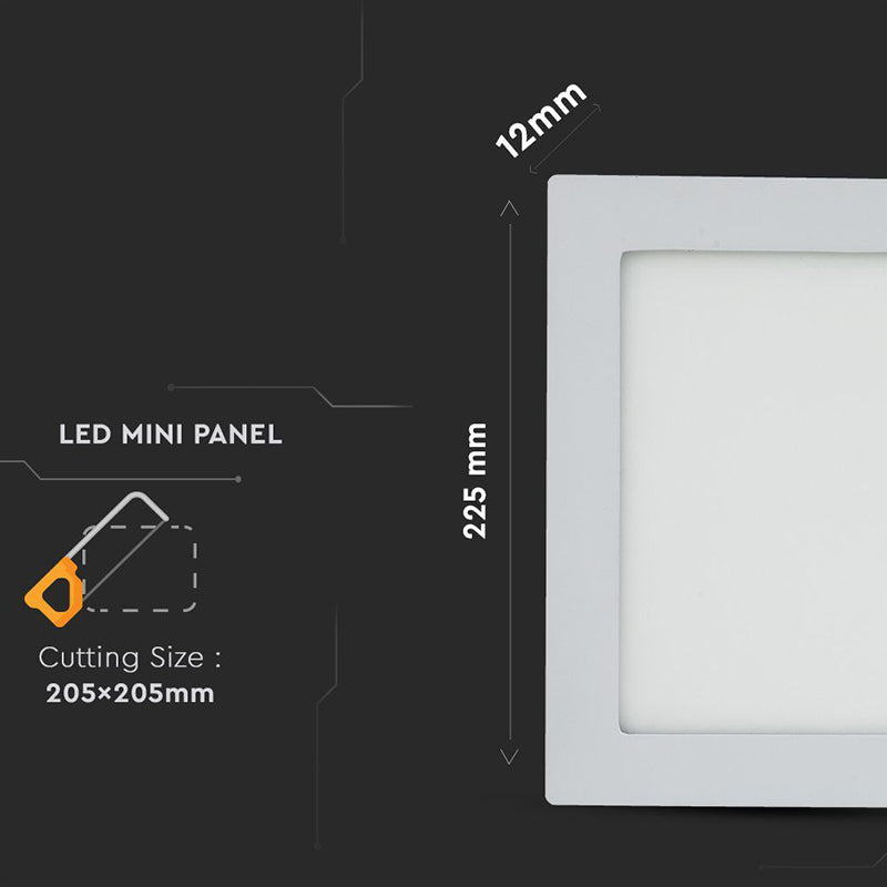 Panou Led Patrat Incorporabil 18w 3000k Alb Cald