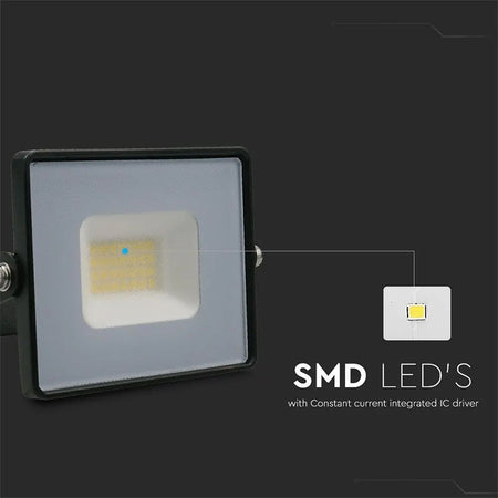 Reflector LED SMD 20W IP65 pentru exterior, carcasă neagră, V-Tac