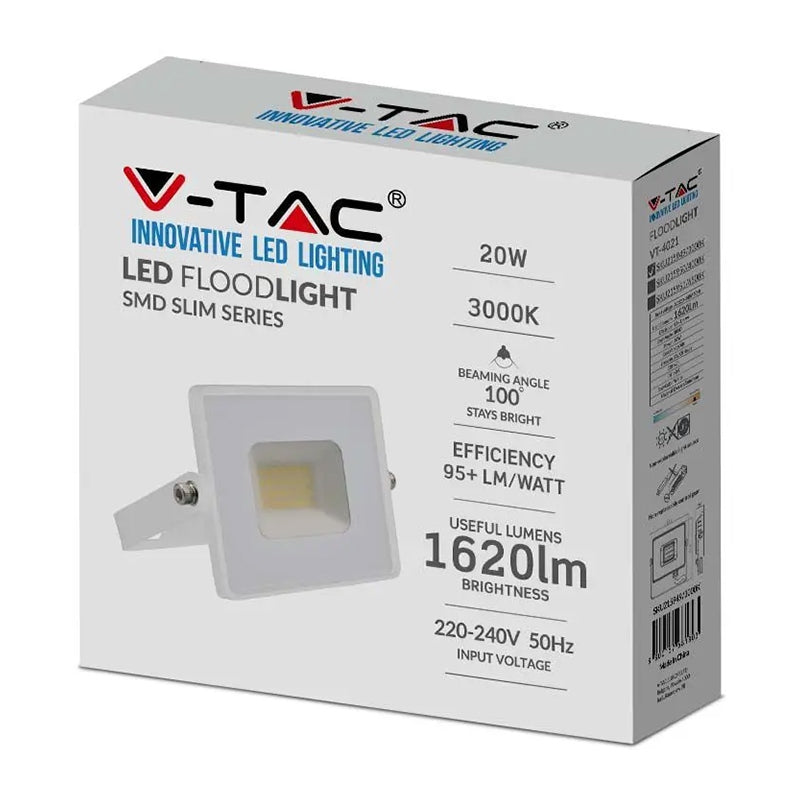 Reflector LED SMD 20W IP65 cu corp alb V-Tac