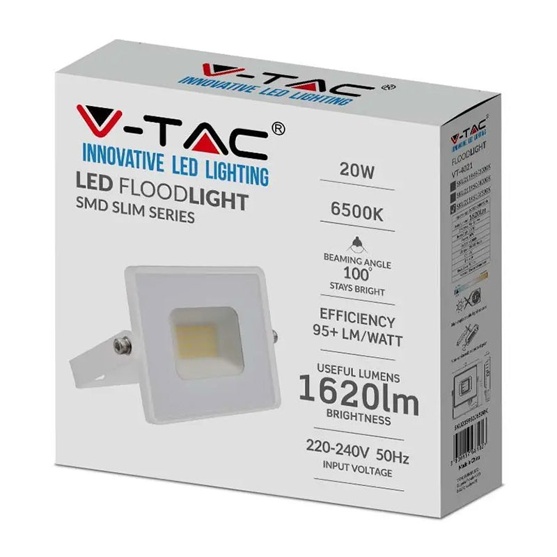 Reflector LED SMD 20W IP65 cu corp alb V-Tac
