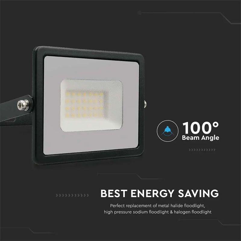 Reflector LED SMD 30W IP65 negru, aluminiu, V-Tac