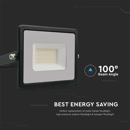 Reflector LED SMD 30W IP65 negru, aluminiu, V-Tac