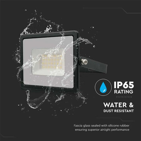Reflector LED SMD 30W IP65 negru, aluminiu, V-Tac