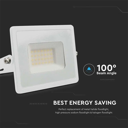Reflector LED SMD 30W IP65, corp din aluminiu, alb, V-Tac