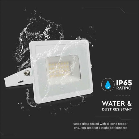 Reflector LED SMD 30W IP65, corp din aluminiu, alb, V-Tac