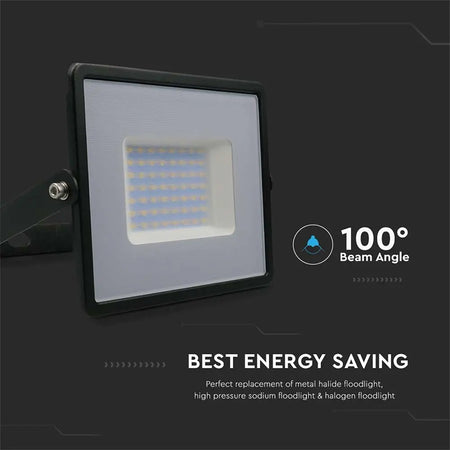 Reflector Led Smd 50w 6500k Ip65 - Negru