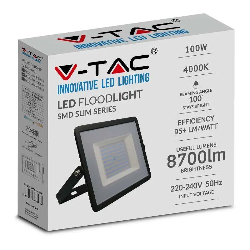 Reflector Led Smd 100w 6500k Ip65 - Negru